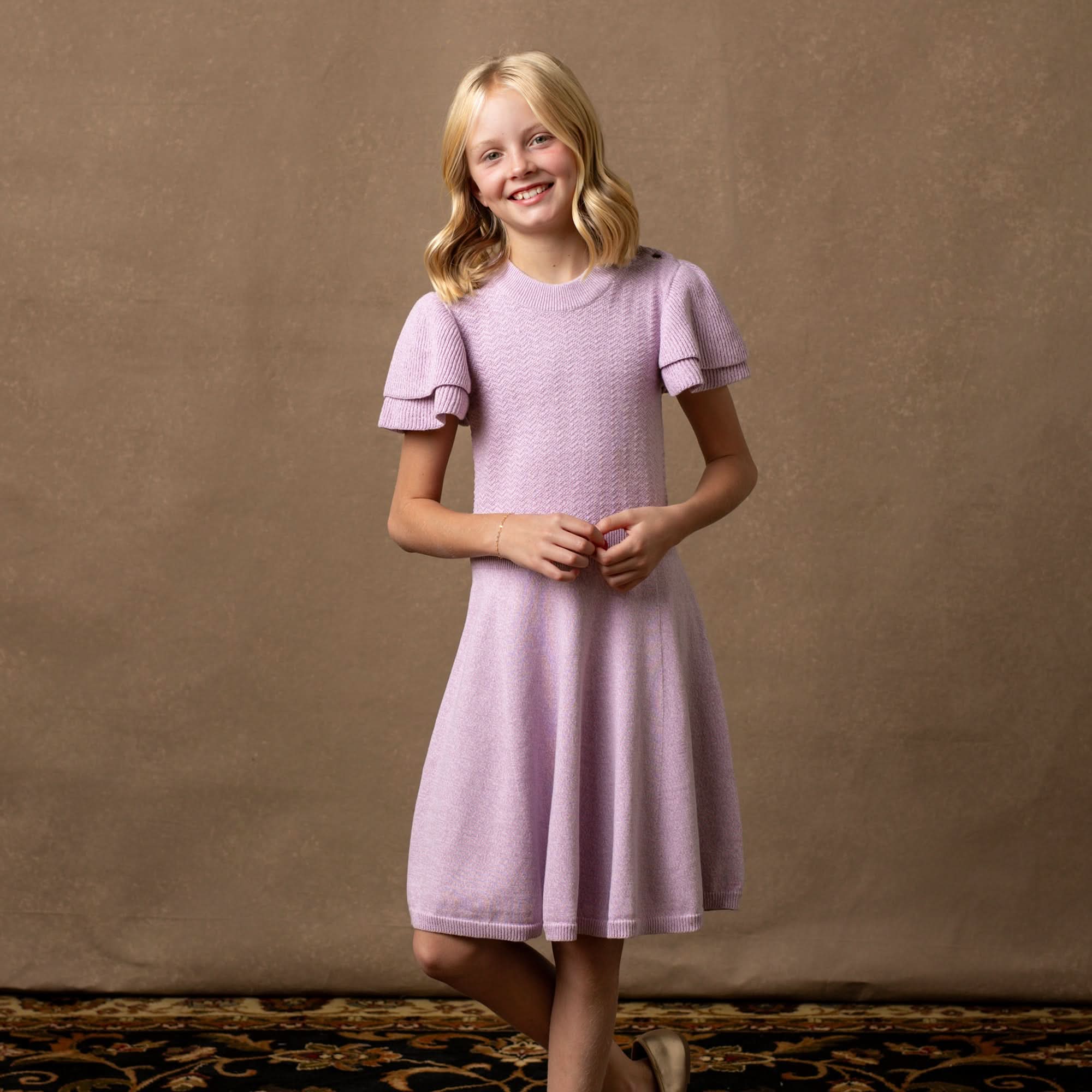 Image of Organic Flutter Sleeve Sweater Dress